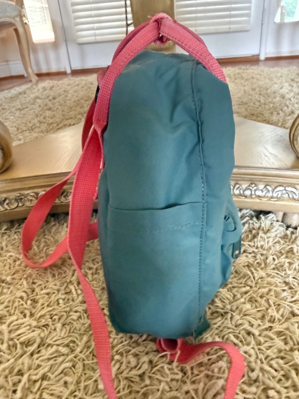 Fjallraven Kanken Mini Backpack Green Pink Adjustable Straps Small School Travel - Picture 3 of 13